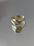 14K & Round Brilliant Cut Diamond Men’s Ring - SIZE 10