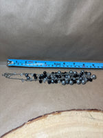 Black, Silver & Clear Beaded Necklace