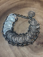Silver Tone Souvenir Dismarino Coin Bracelet