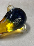 Blue And Amber Arte Murano ICET Glass Seal Figurine
