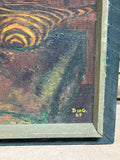 Primitive Original Modernist Still Life Painting - Signed