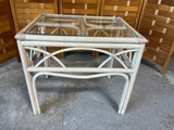 Wicker & Glass Side Table ***AS IS***