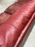 Natuzzi Leather Sofa, deep red tone