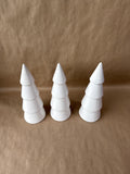 White Ceramic Trees - 3 Trees