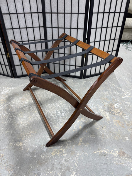 Dark Wooden Folding Luggage Rack