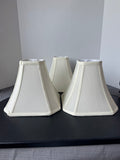 Lot of 3 Cream Fabric Cut Corner Square Lamp Shades