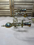 Pair Of Solid Brass 3 Arm Candle Sconces