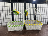 White Wicker Baskets, 2 pc