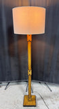 Wood Look Metal Double Pull Chain Floor Lamp (WORKS)
