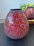 BirdBrain Shimmer Glass Red Mosaic Firepot