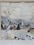 Original Winter Town Painting by L. Armstrong; Signed