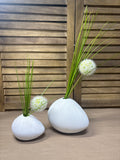 Modern/Minimalist White Ceramic Vases with Greenery (2)