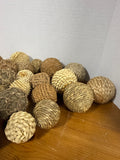 Small Straw And Twine Orbs Lot - 23 Orbs