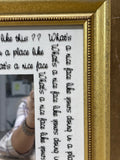 Small Mirror with Cursive Writing - What’s a Nice Face Doing in a Place Like This