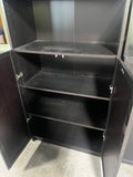 Pair of Black IKEA Cabinets, Particle Board/Cardboard Backing