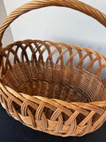 Open Weave Vintage Woven Oval Hand Basket