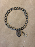 Sterling Bracelet with Heart Lock & Key - see description