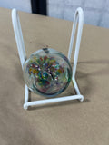 Multicolor Glass Ornament, 2 1/2" diameter, With Decorative Ornament Hook