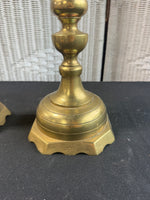 Pair of Heavyweight Large Brass Candlesticks