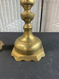 Pair of Heavyweight Large Brass Candlesticks