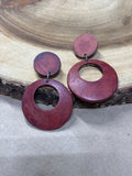 Large Round Wooden Earrings