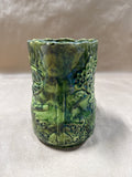 Majolica Style Green Floral Pitcher