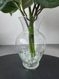 Faux Hydrangeas in Clear Glass Vase