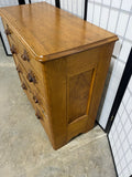 Antique Pine 4 Drawer Chest of Drawers with Carved Acorn Handles