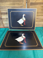 Set Of 8 Christmas Geese Placemats With Cork Back