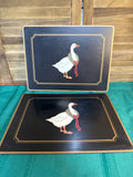 Set Of 8 Christmas Geese Placemats With Cork Back