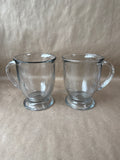 Clear Glass Coffee Mugs - Pair