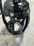 Chinoiserie Black Lacquer Garden Seat/Drum Stool