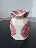 (GG) Mason’s England Vista Pink China 22oz Fenton Jug with Wide Band