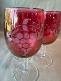Cranberry Grape Wine Glasses - Set Of 7