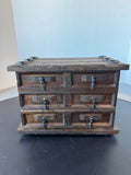 Japanese Tansu Style Vintage Wooden Jewelry Chest