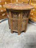 Carved Round Side Table