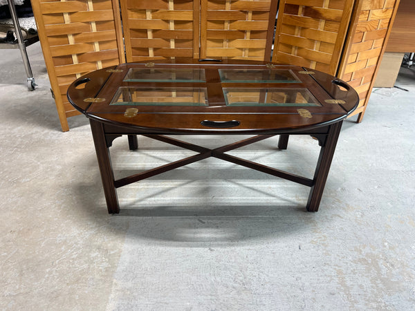 Butler Style Coffee Table with Glass