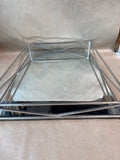 Rectangle Silver Vanity Mirror Tray