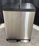 iTouchless Stainless Steel Dual Compartment Step Trashcan & Recycling Station