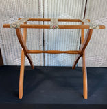 Wooden Vintage Floral Folding Luggage Rack