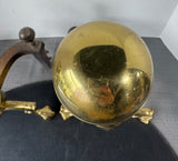Pair of The Harvin Co. Virginia Metalcrafters Vintage Brass Clawfoot Andirons