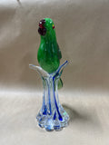 Glass Perched Parrot