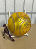 Waterford Vintage Holiday Heirlooms Frosted Glass Ball Ornament D
