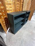 Dark Green Painted Pair of Bookcases