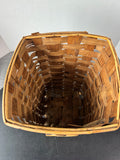 Primitive Vintage Woven Wastebasket