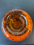 Amber Bubble Art Glass Tea Light Candle Holder
