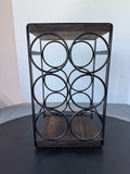Industrial Style Rustic Heavyweight Iron & Wooden 6-Bottle Wine Rack