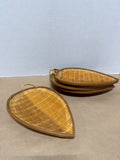 Set Of 4 Bamboo Leaf Shaped Trays