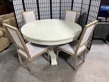 Cream Painted Round Dining Table with 4 Chairs ***HEAVY ITEM***READ DETAILS ON PICK UP POLICY***