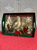 Christmas Owl Melamine Serving Tray